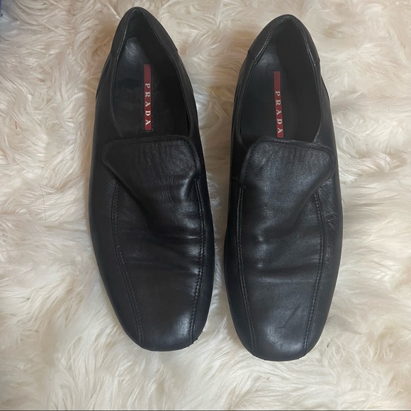 Prada black leather loafers, 40 - Picture 1 of 8